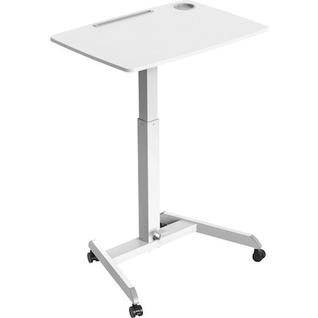 Kantek Desk, Mobile, Sit to Stand, 31-1/2inWx22inLx49inH, White KTKSTS330W